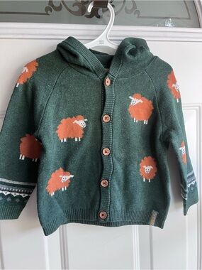 Souris Mini green sheep knit sweater 2T 3T